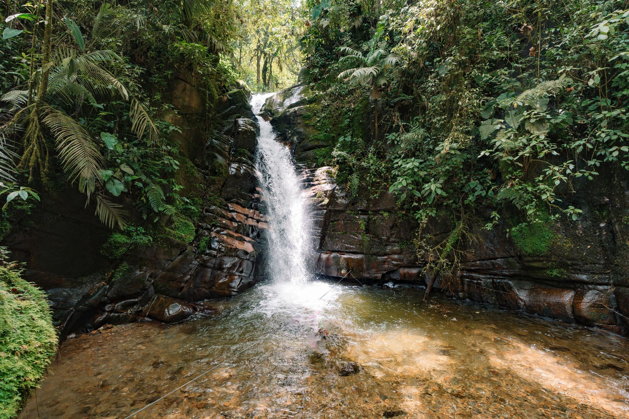 Santa Rita waterfall surrounded by tropical forest